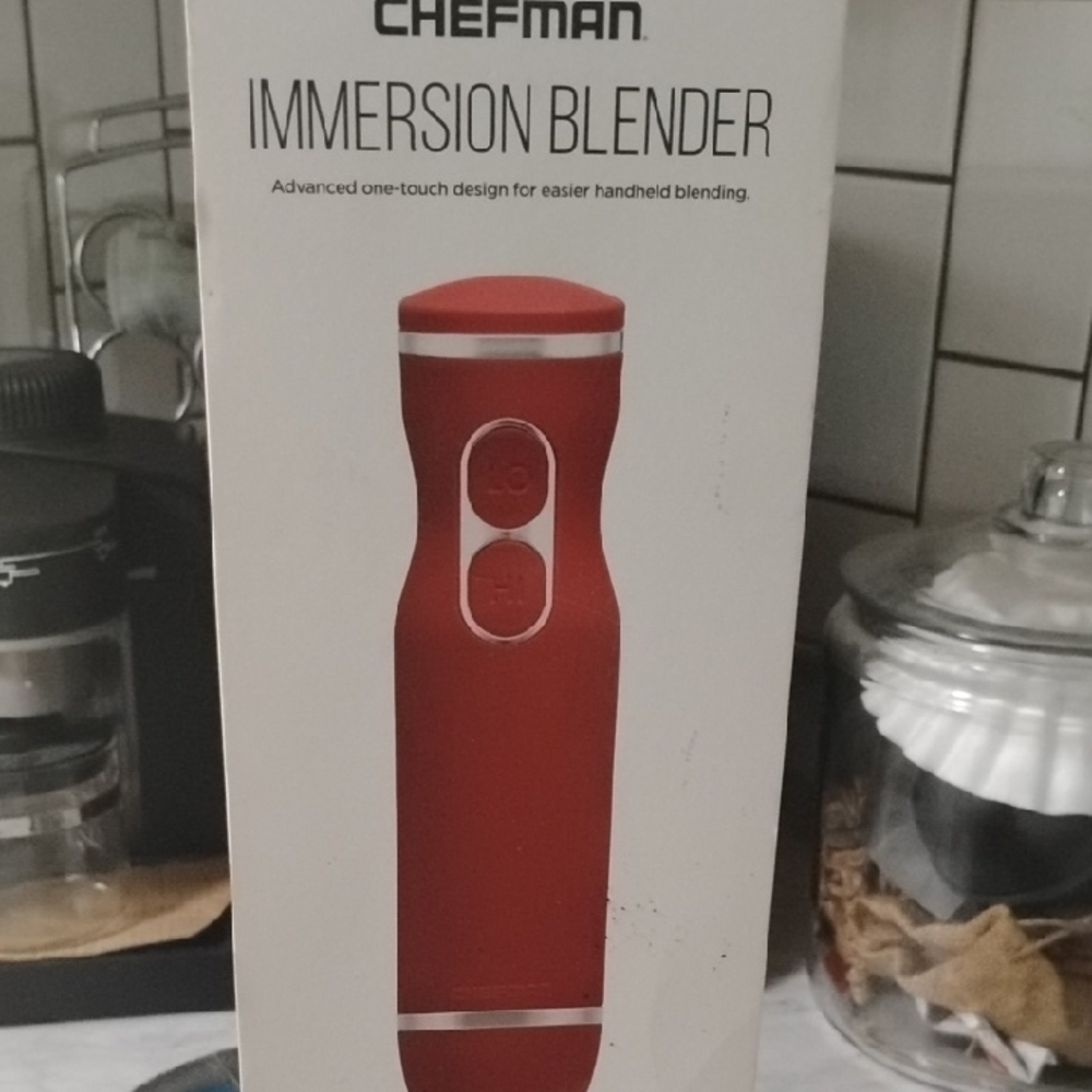 Chefman Red Immersion Blender New In Box
